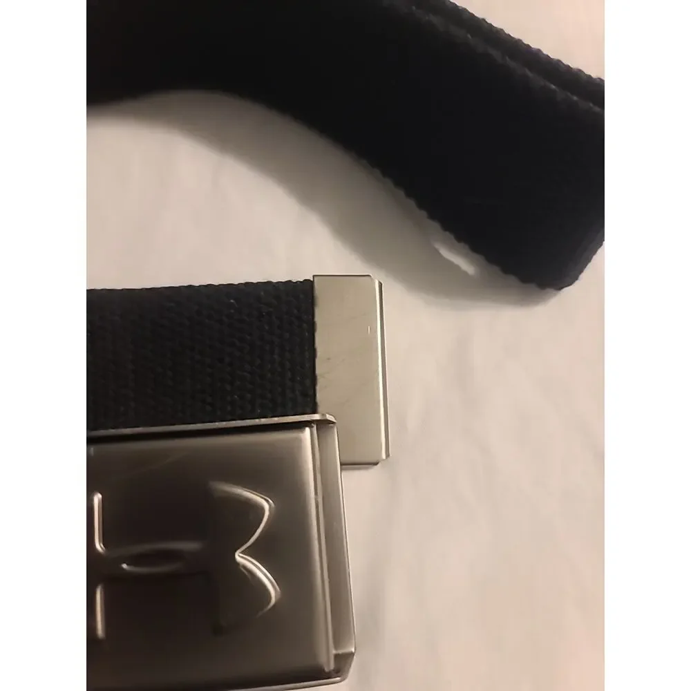 Under Armour Boys Black Webbing Belt 1254229 001 With Metal Buckle